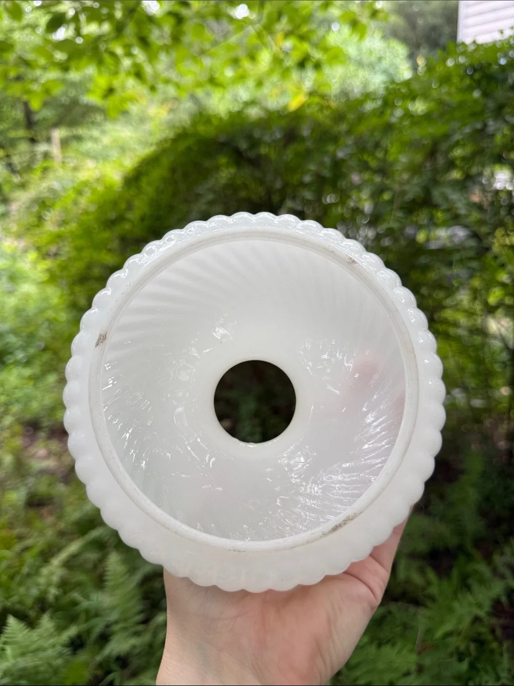 Milk Glass Lampshade Classic White Swirled Glass
